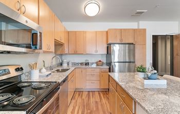 Granite counter tops in kitchen